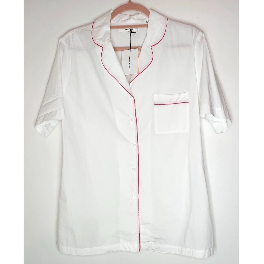 NWT!! Chinti & Parker 100% Cotton Bonne Nuit Short Sleeve Shirt Pajama Top M